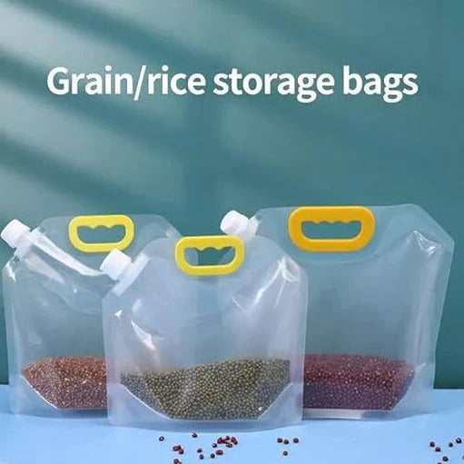 3 Pcs Portable Transparent Moisture Proof Sealed Kitchen Storage Bag