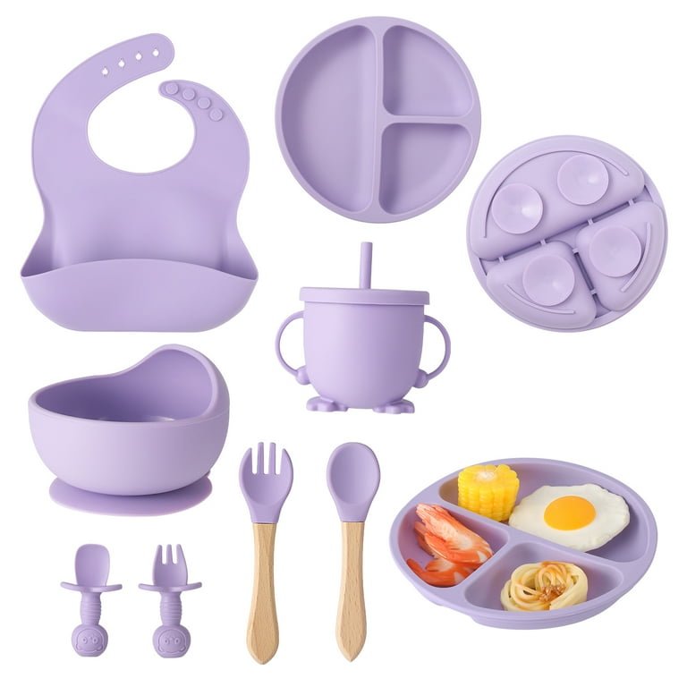 SILICONE 8 PCS CUTLERY SET FOR BABY