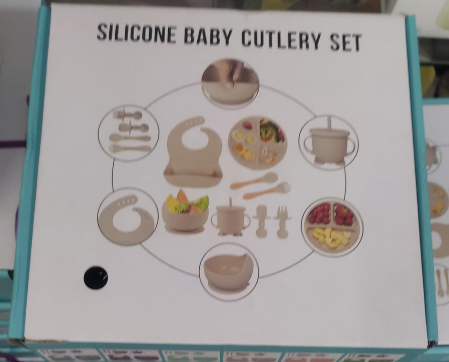 SILICONE 8 PCS CUTLERY SET FOR BABY