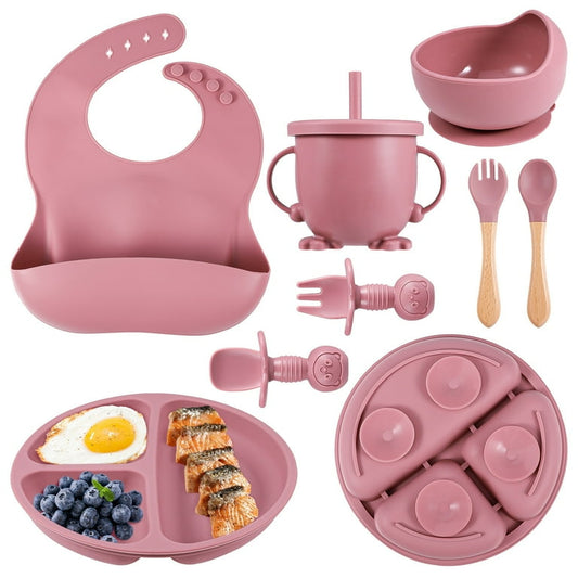 SILICONE 8 PCS CUTLERY SET FOR BABY