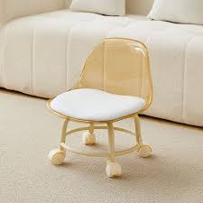 TRANSPARENT HEAVY DUTY MOVEABLE CUSHION CHAIR WITH WHEELS