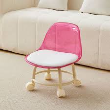 TRANSPARENT HEAVY DUTY MOVEABLE CUSHION CHAIR WITH WHEELS