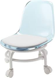 TRANSPARENT HEAVY DUTY MOVEABLE CUSHION CHAIR WITH WHEELS