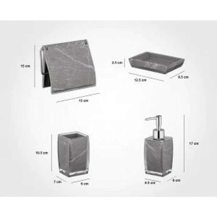 6 Pcs Classic Marble Design Bathroom Set