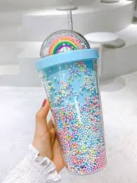 UNICORN RAINBOW LAYER STRAW GLASS