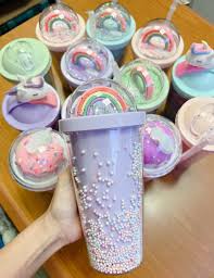 UNICORN RAINBOW LAYER STRAW GLASS