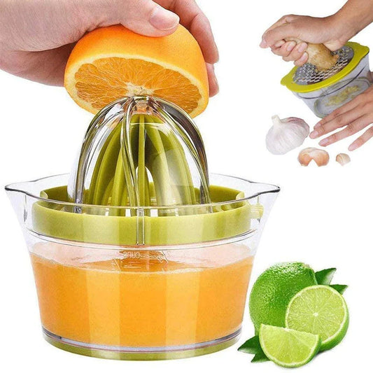 Premium Reamer Fruit With Built-In-Measuring Cup And Grater Slice Extraction EGG Separator Green