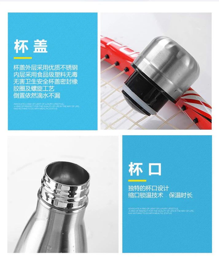 Double-Wall Insulated Vacuum Flask Stainless Steel Water Bottle