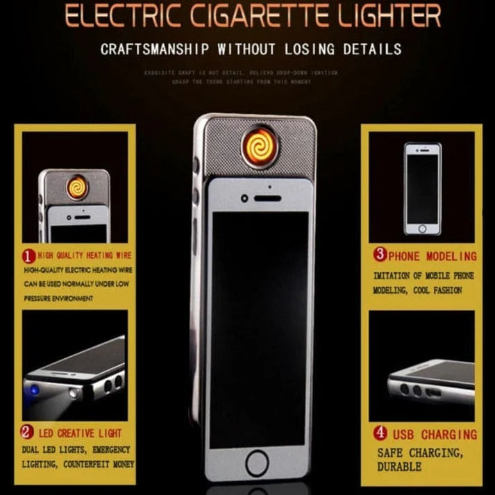 Mini iPhone Lighter, Electric Rechargeable Cigarette Lighter.