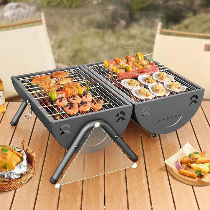 Portable dual purpose BBQ grill heating stoves multifunction iron material