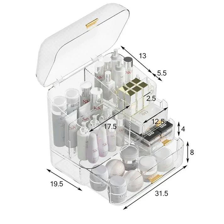 Acrylic cosmetic storage organizer